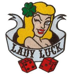 Lady Luck   Tattoo Art Inspired 3 Sew / Iron On Embroidered Patch