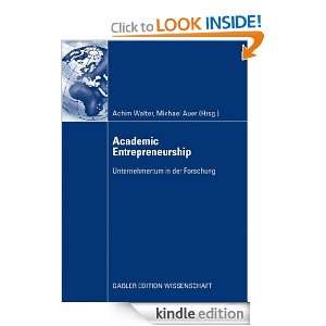 Academic Entrepreneurship Unternehmertum in der Forschung (German 