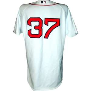 Hideki Okajima #37 2008 Red Sox Game Used Home White Jersey  