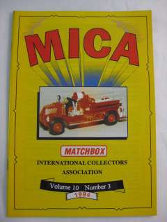 MATCHBOX CAR MICA COLLECTORS CATALOGUE VOL 10 NO 3 1994  