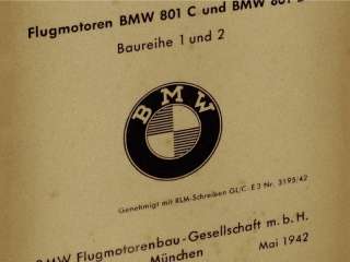 BMW 801 C D aircraft engine manual 1942 Fw190 Do217  