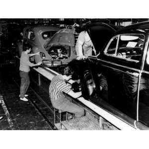  Men Work on the Assembly Line at a Volkwagen Factory, 1963 