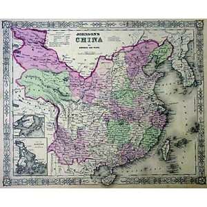  Johnson 1864 Antique Map of China