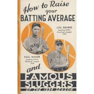  Sluggers Book Lou Gehrig Paul Waner Hof   MLB Books