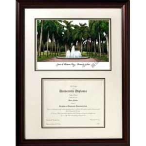  University of Miami Hurricanes Mahogany Diploma Frame 