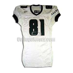  White No. 81 Game Used Hawaii Reebok Football Jersey (SIZE 