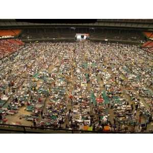  The Floor of Houstons Astrodome is Covered with Evacuees 