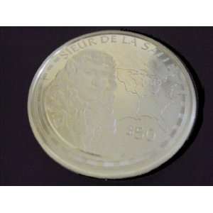   Great Explorers1988 Sieur de La Salle, Silver Coin 