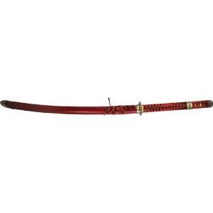 Red and Gold Samurai Sword (Katana) with Tanto