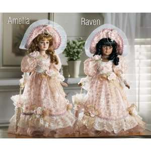  Victorian Doll In Pink Ruffled Dress & Hat Amelia by 