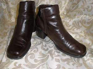 WHITE MT BROWN LEATHER ANKLE PANTS BIKER BOOTS 8.5 MED STYLE 