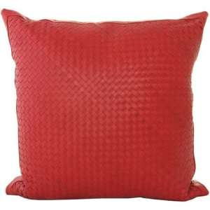  Lance Wovens Atelier Red Leather Pillow