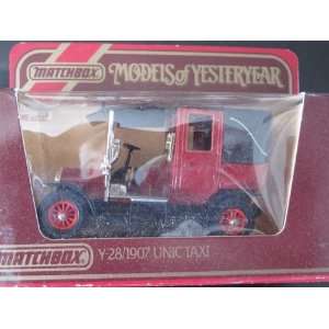  1928 Unic Taxi (maroon) Matchbox Model of Yesteryear Y 28 