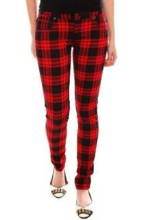  Tripp Red And Black Plaid Skinny Jeans Clothing
