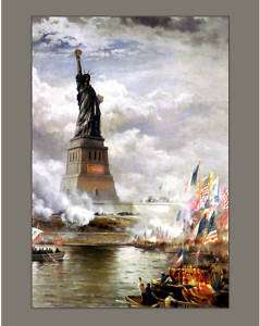 Unveiling The Statue of Liberty 1886 by Moran canvas  