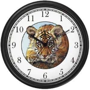 Tiger Cub Wall Clock by WatchBuddy Timepieces (Hunter Green Frame)