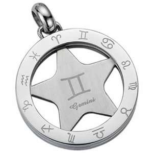 Gorgeous Stainless Steel Zodiac Sign Pendant Gemini (Stainless Steel 