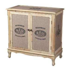  Les Tulips Linen Covered Washed Pine Cabinet 89 8006