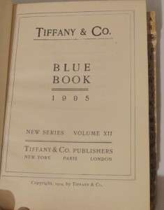 Tiffany & Co. 1905 Blue Book and Indexed Retail Price List  