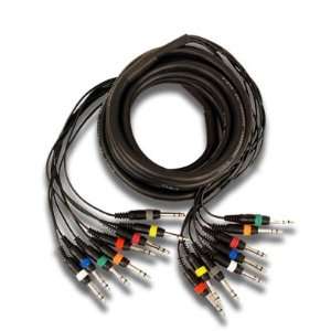  Seismic Audio   8 Channel 1/4 TRS Effects Snake Cable 15 