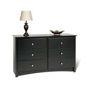  Condo/Youth Size 6 Drawer Dresser in Black   Sonoma 