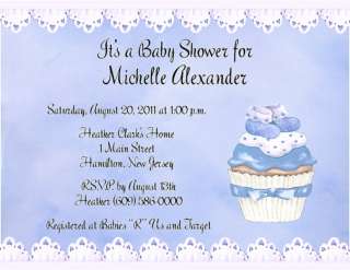   Cupcake Girl or Boy Personalized Baby Shower Invitations w/Envelopes