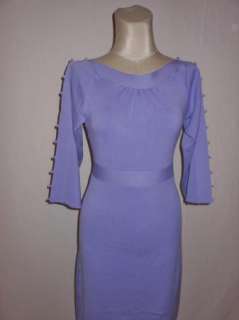 NWT Antonio Melani Rosalind Lilac Silk Knit Career Dress Button 