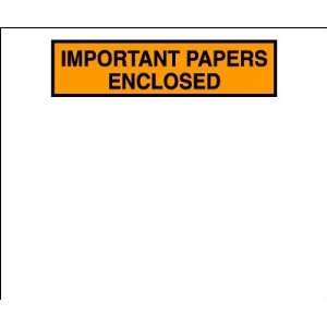   Important Papers Enclosed Packing List Envelopes