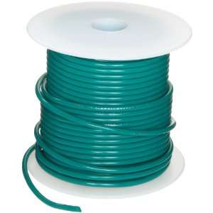 UL1007 Commercial Copper Wire, Bright, Green, 12 AWG, 0.080 Diameter 