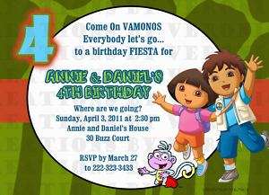 Birthday Dora and Diego Invitation Digital U Print  