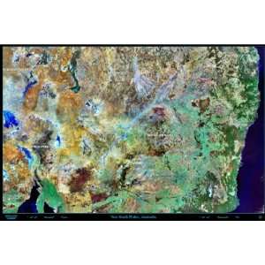  New South Wales, Australia satellite poster/print map from 