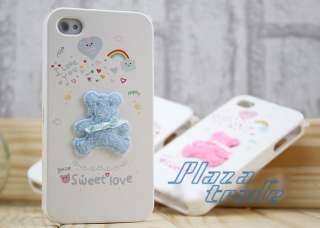 Sweet Love Blue Solid Bear Cute Hard Skin Case Cover for Apple iPhone 