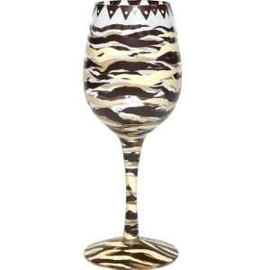  Chocolate Zebra Wine Glass by Lolita   **Retired 