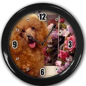   Cute poodle Wall Clock Black Great Unique Gift Idea