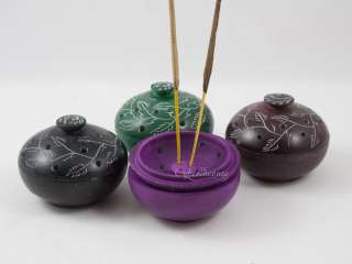 Assorted Colors   Soapstone Incense Pot Burner for Resin Charcoal 