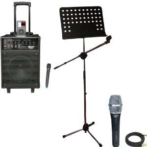  Pyle Speaker, Mic, Cable and Stand Package   PWMA940BTI 