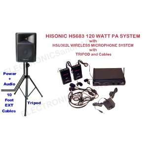   Wireless Microphone System with Tripod and Cables Musical Instruments