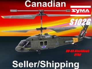 SYMA S102G UH 60 US Army Black Hawk 3Ch GYRO RTF RC Helicopter 