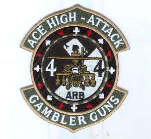 US ARMY AVIATION PATCH   4 4 ARB   ACE HIGH ATTACK  