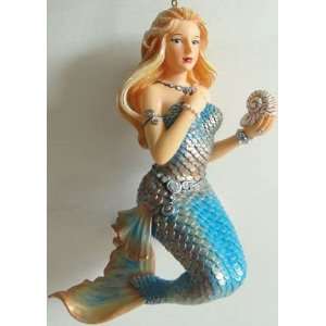  Gorgeous Capricorn Mermaid Ornament Long Blond Glittered Hair 