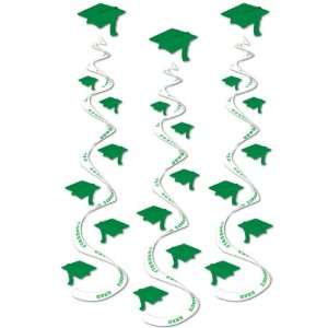  Printed Grad Cap Whirls (green) Party Accessory (1 count 