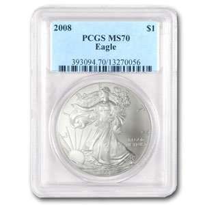  2008 1 oz Silver American Eagle MS 70 PCGS Toys & Games