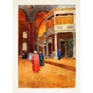  1906 Print Hagia Sophia Aya Sofia Suleymaniye Mosque 