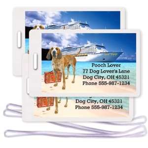  English Redtick Coonhound Set Of 3 Personalized Cruise 