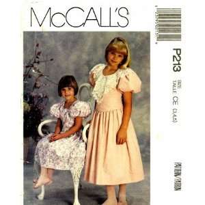  McCalls P213 Sewing Pattern Girls Dropped Waist Dress 