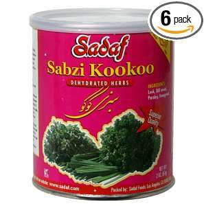 Sadaf Sabzi KooKoo, Dehyderated Herbs, 2 Ounce Canister (Pack of 6 