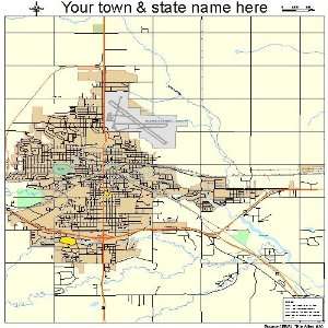  Street & Road Map of Minot, North Dakota ND   Printed 