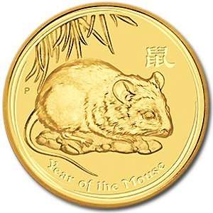  2008 1 oz Gold Lunar Year of the Mouse (Series 2 