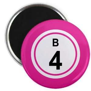  Bingo Ball B04 FOUR Pink 2.25 inch Fridge Magnet 