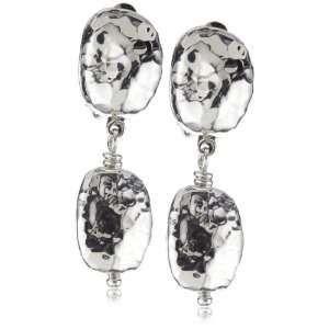   Sterling Silver Riverstone Drop Earrings In Sahara Finish Silver